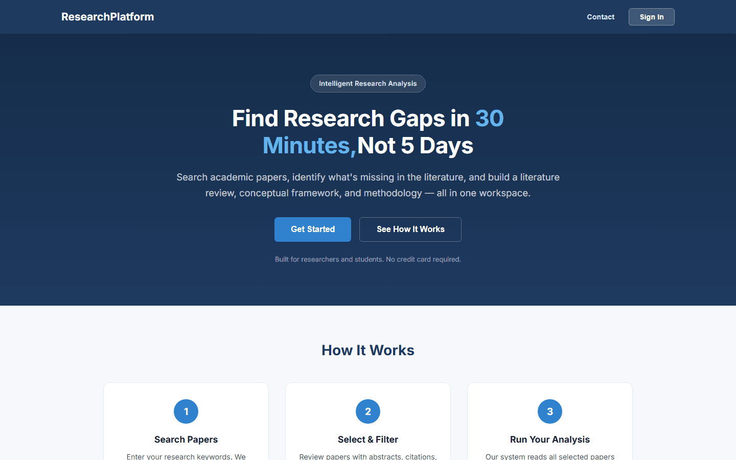 ResearchPlatform interface